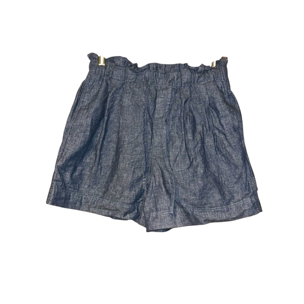 Uniqlo Linen Cotton Pull On Shorts‎ Women’s XS Blue Elastic Waist Lightweight